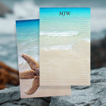 Papel de escrita em branco com fundo do oceano