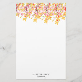 Papelaria Papel de Escritório com Monograma Floral de Jardim