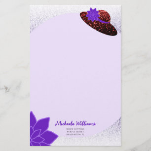 Papelaria Papel de lavanda roxo, de cor vermelha