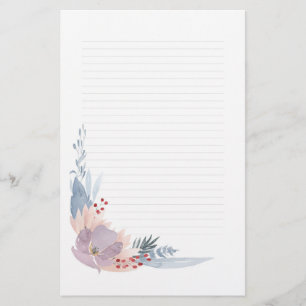 Papelaria Papel de nota floral da Aquarela cor-de-rosa