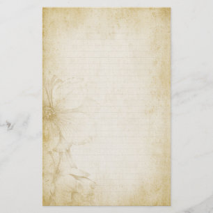 Papelaria Papel de nota floral do Diário do vintage