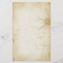 Papelaria Papel de nota floral do vintage