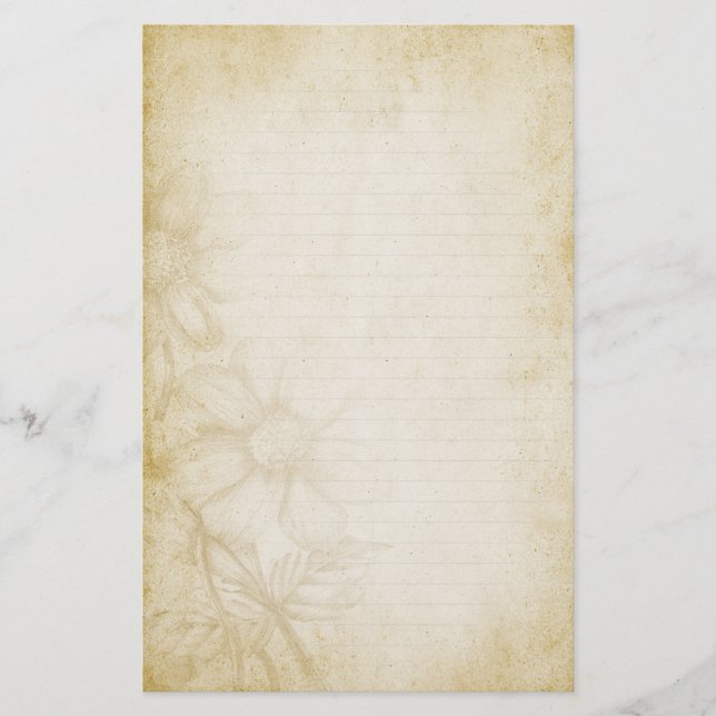 Papelaria Papel de Nota Floral Vinculado (Frente)