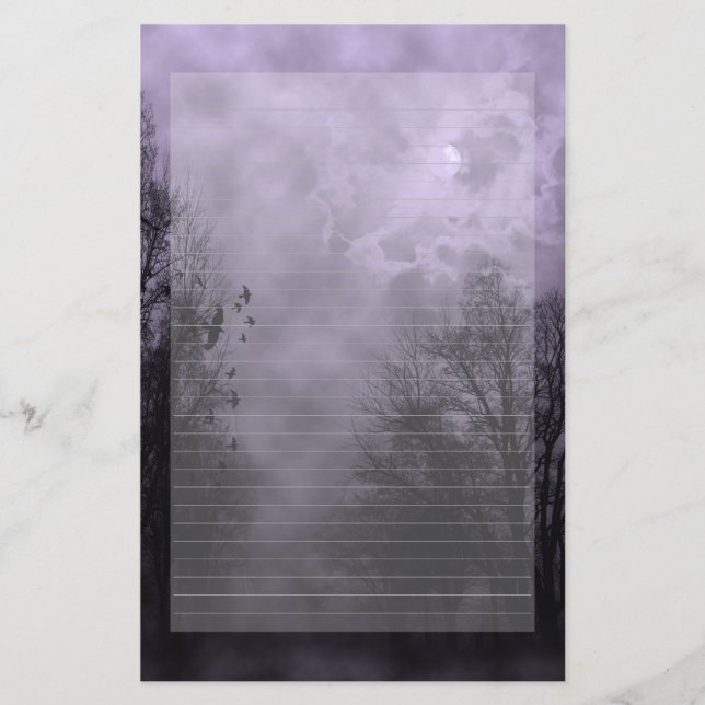Papelaria Papel de Nota Roxo de Mist Roxo do Céu Assolado (Frente)