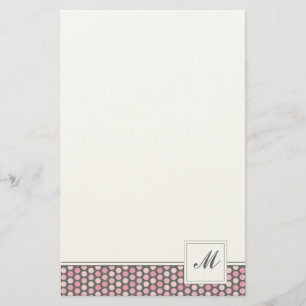 Papelaria Papel de Padrão de Pontos Rosa e Cinza