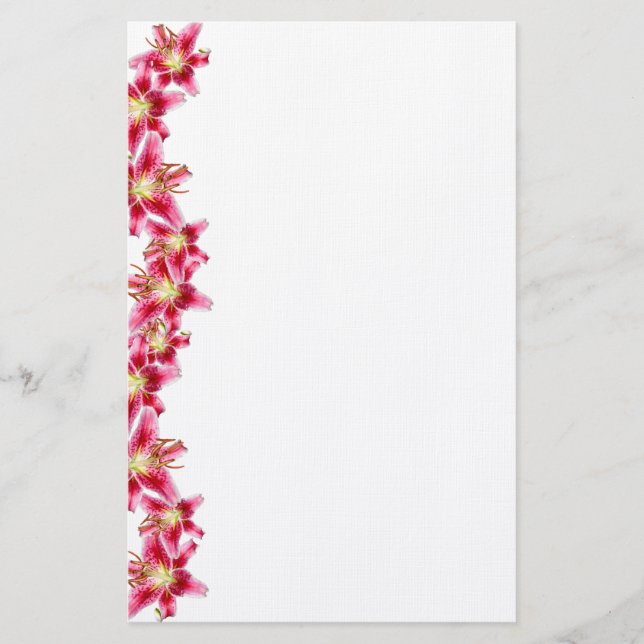 Papelaria Papel de Papel de carta Stargazer Lily Border (Frente)
