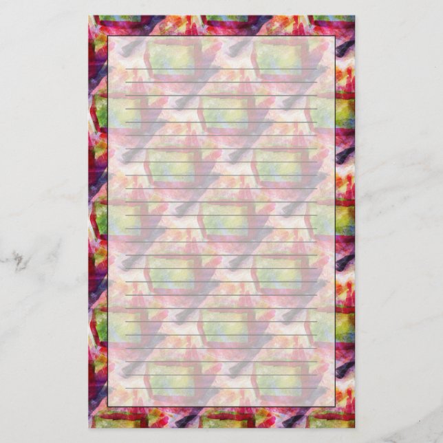 Papelaria Papel de parede verde, vermelho abstrato (Frente)