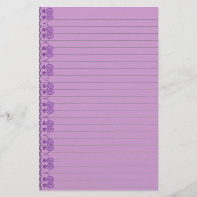 Papelaria Papel Escritório em Linha de Deco de Arte Roxo (Frente)