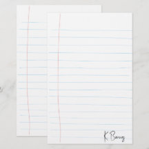Papel Linhado Desenhado à Mão