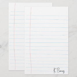 Papelaria Papel Linhado Desenhado à Mão
