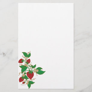 Papelaria Papel para cartas da videira da morango