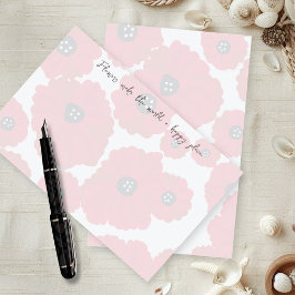 Papelaria Papel para Escrita com Papoulas e Texto na Margem