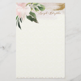 Papelaria Papel Personalizado Peony Modern Watercolor