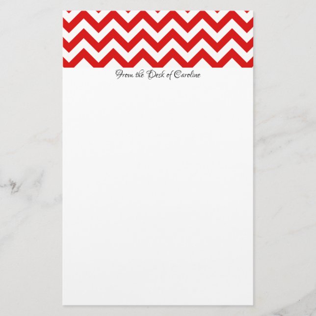 Papelaria Papel Personalizado Red Chevron (Frente)