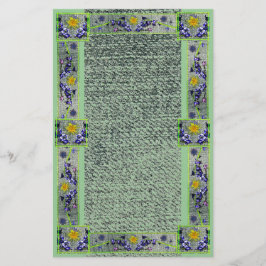 Papelaria Papel Verde Denim das Flores de Mola