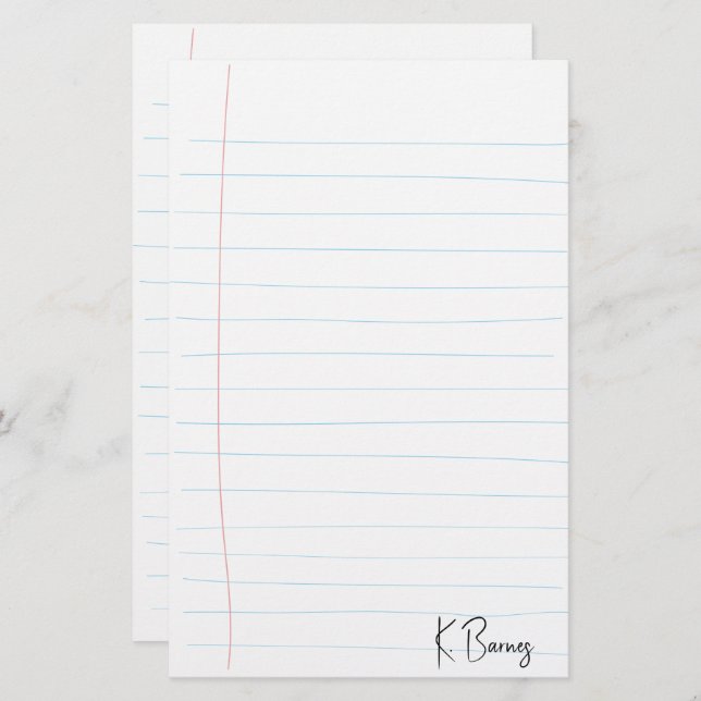 Papelaria Papel Vinculado à Mão (Frente/Verso)