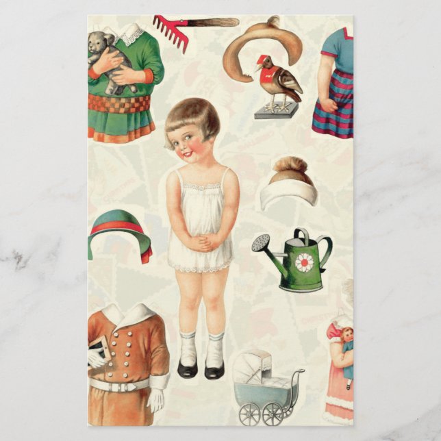 Papelaria Papel Vintage Dolls Stationery (Frente)