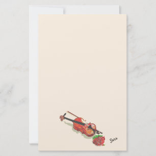 Papelaria Papelaria: Violino e Rosa