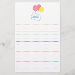 Papelaria Para crianças - Balões Coloridos carregando uma fa