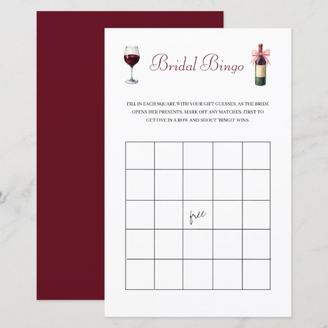 Papelaria para Jogo de Bingo de Despedida de Solte (Frente/Verso)