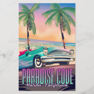 Papelaria Paradise Cove, Malibu, poster de viagens da Califó
