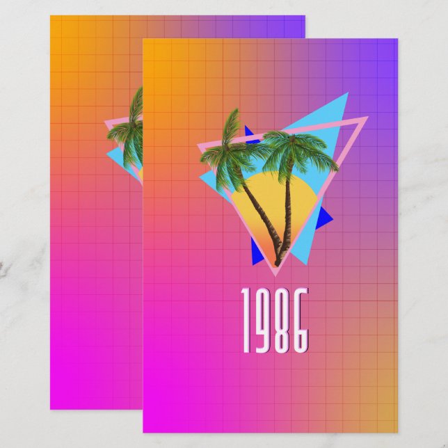 Papelaria Paraíso tropical 1986 (Frente/Verso)