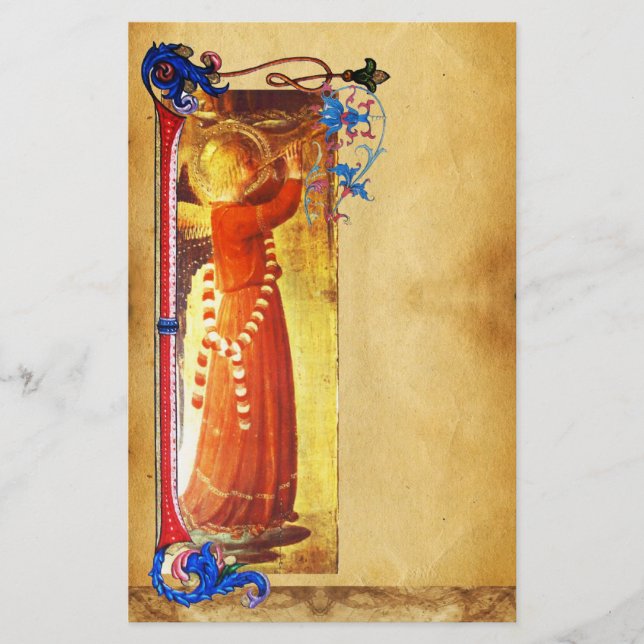 PAPELARIA PARCHE FLORAL DE ANGEL DE NATAL MUSICAL (Frente)