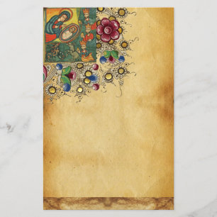 PAPELARIA PARCHMENTO DE NATAL FLORAL, ADORAÇÃO DE MAGI