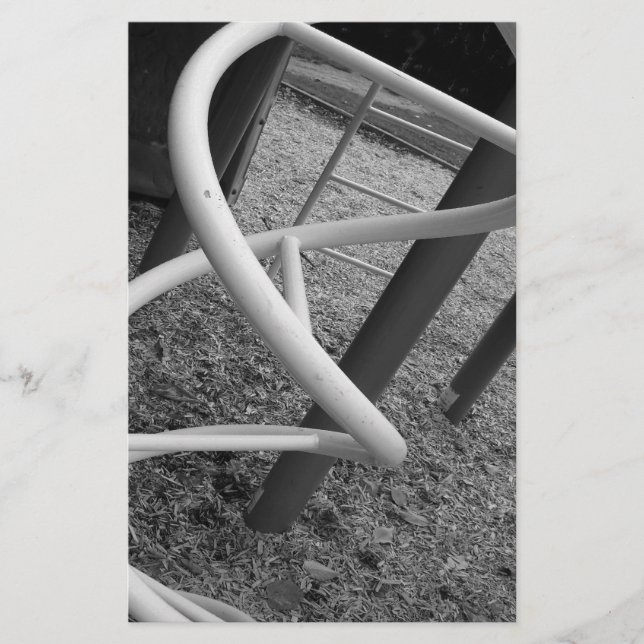 Papelaria Parque Infantil Espiral Preto e Branco (Frente)