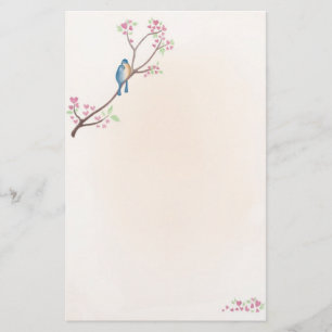 Papelaria Pássaros do amor estacionários