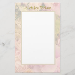 Papelaria Pastel Floral com Papel de carta de Nome
