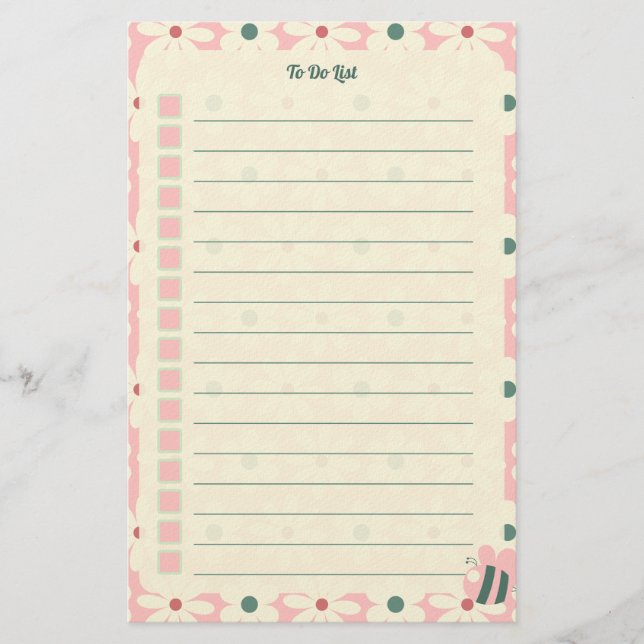 Papelaria Pastel Floral To Do List Planner Design (Frente)