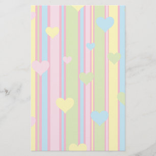 Papelaria Pastel Lines and Hearts