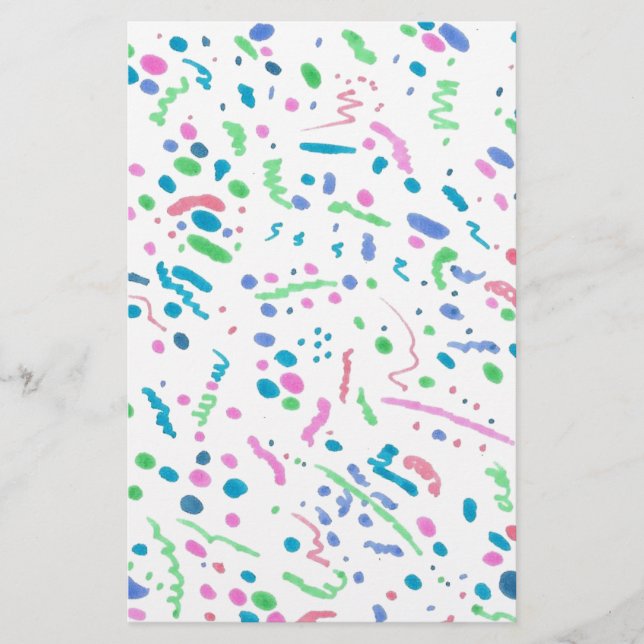 Papelaria Pastel Splatter Confetti Impressão (Frente)