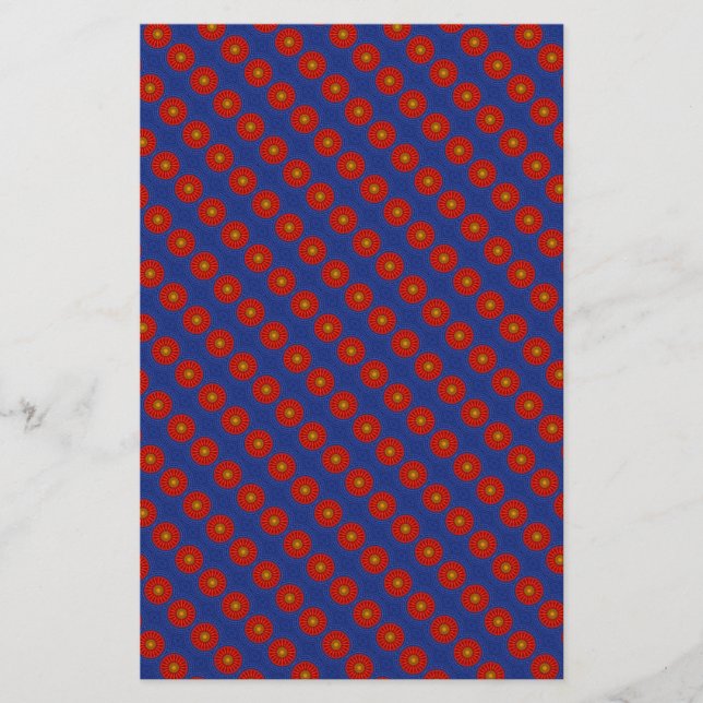 Papelaria Pato no azul com caleidoscópio vermelho (Frente)