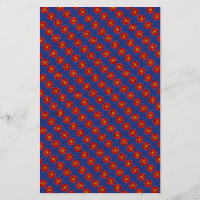 Papelaria Pato no azul com caleidoscópio vermelho (Frente)
