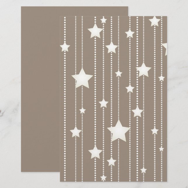 Papelaria Pátria natalícia, design sazonal beige (Frente/Verso)