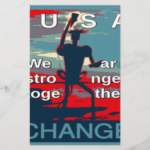 Papelaria Patriotic USA Hope Graphic Art Impressão Design