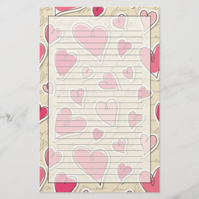 Papelaria Pattern of Hearts (Frente)