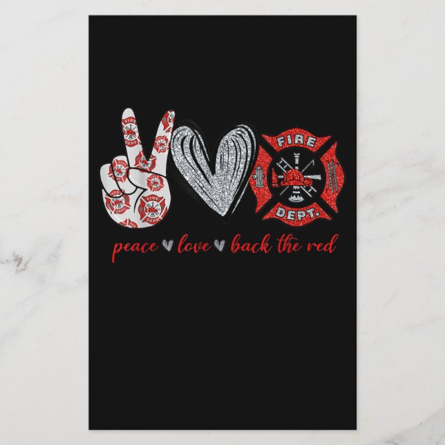 Papelaria Paz Amor de Volta Vermelho | Presente Engraçado do (Frente)
