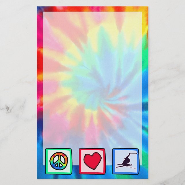 Papelaria Paz, amor, esqui da neve (Frente)