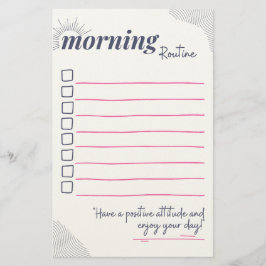 Papelaria Peaceful Morning Routine Checklist Art