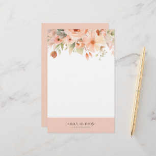 Papelaria Peach Boho Floral