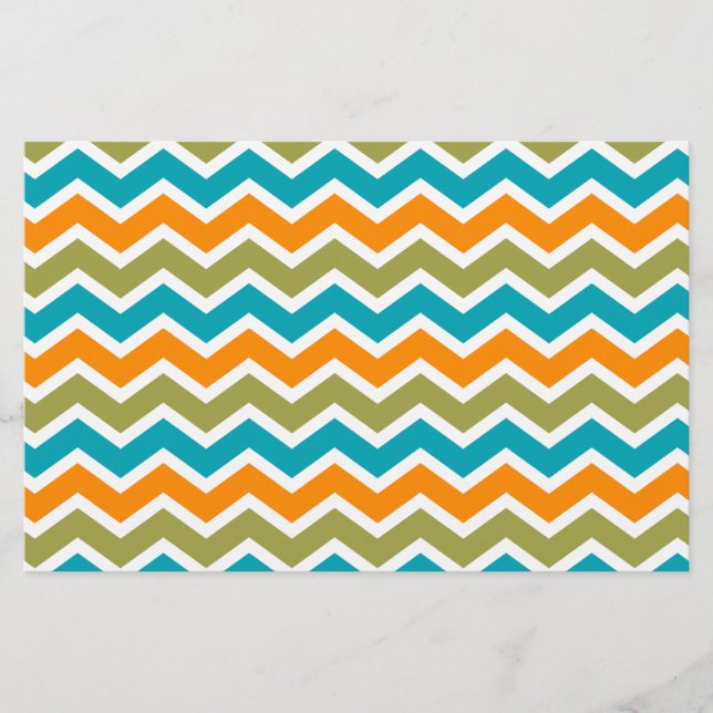 Papelaria Peacock Vibrant Tribal Zigzag (Frente)