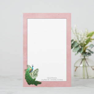 Papelaria Peacock Vibrante Papel de Carta Rosa