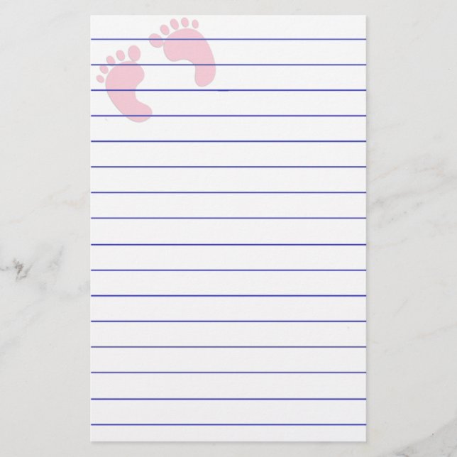 Papelaria Pegadas de Bebê (Frente)