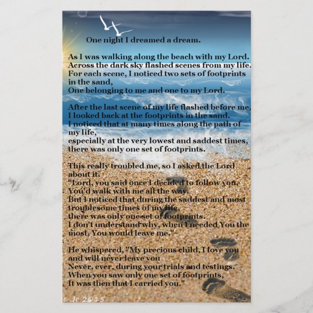 Papelaria Pegadas na areia (Frente)