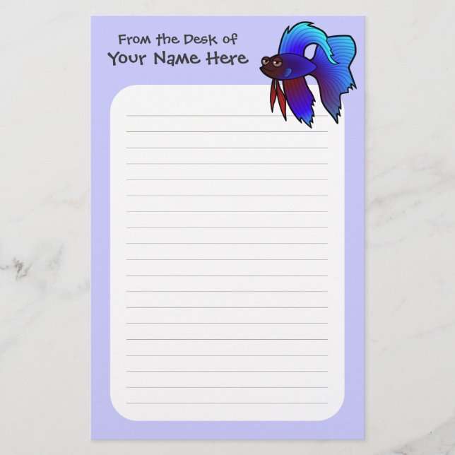 Papelaria Peixes de Betta dos desenhos animados/peixes de (Frente)