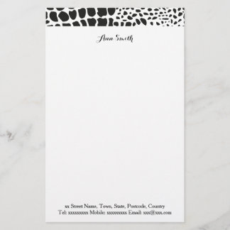 Papelaria Pele Animal em Preto e Branco