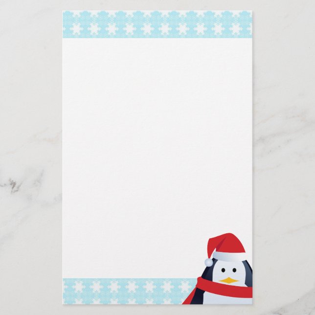Papelaria Penguin and Snowflakes (Frente)